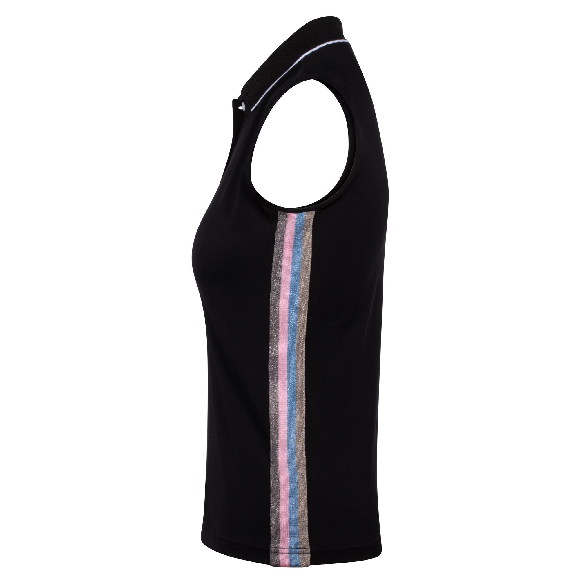 Daily Sports Track Ladies Sleeveless Golf Polo Shirt Black